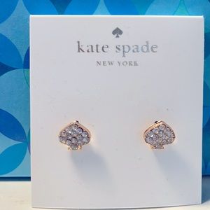 Kate Spade Signature Gold Crystal Spade Studs